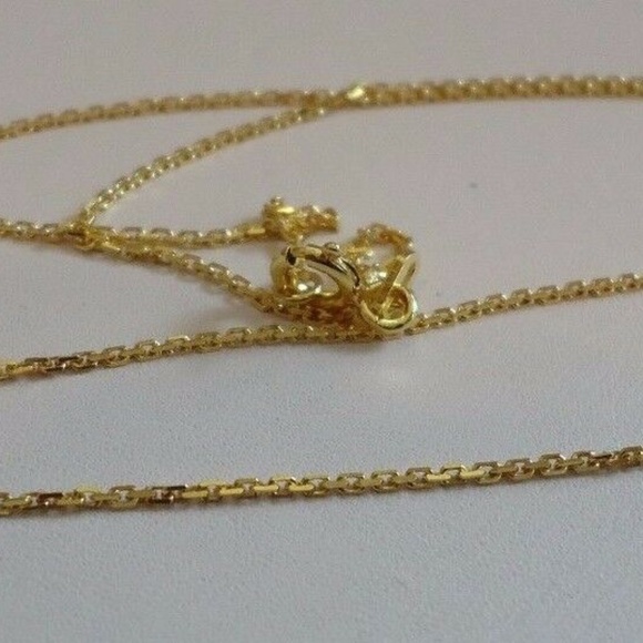 Italian 18" Rolo Made With 18K Yellow Gold Over Real 925 Sterling Silver Chain - Picture 5 of 5